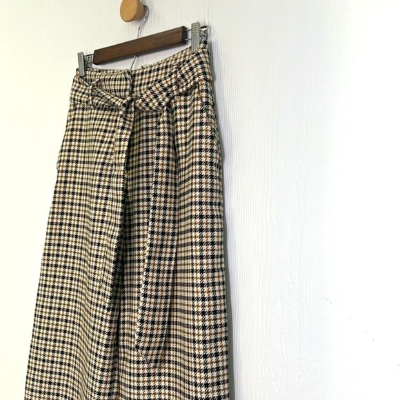 H&M - Tan And Cream Wide Leg Crop With Pockets  Pants Size 4 - Picture 6 of 11